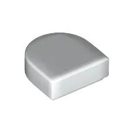 Tile Round 1 x 1 Half Circle, White