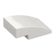 Brick Curved 3 x 2 No Studs, White
