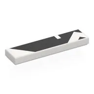 Tile 1 x 4 with Black Shapes Print, White
