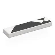Tile 1 x 4 with Black Shapes Print, White