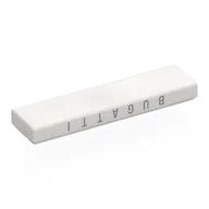 Tile 1 x 4 with Silver 'BUGATTI' Print, White
