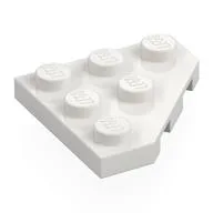 Wedge Plate 3 x 3 Cut Corner, White
