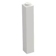 Brick 1 x 1 x 5 with Solid Stud, White