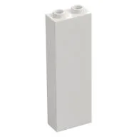 Brick 1 x 2 x 5 with Hollow Studs, White