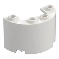 Cylinder Half 2 x 4 x 2 with 1 x 2 Cutout, White