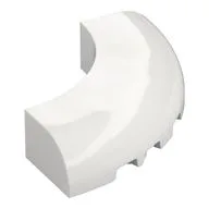 Brick Round Corner 5 x 5 x 1 Curved, Bottom Cut Outs, No Studs, 7 Bottom Tubes, White
