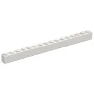 Brick 1 x 16, White