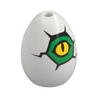 Food Egg with 1.5mm Hole with Yellow Eye Print, White