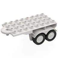 Duplo Trailer Flatbed 4 x 8 with Hook and 4 White Wheels, White