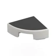 Tile Round 1 x 1 Quarter with Black Surface Print, White