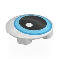 Plate Round 2 x 2 with Rounded Bottom with Eye, Dark Azure/Medium Azure Pupil, Black Iris Print, White