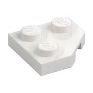 Wedge Plate 2 x 2 Cut Corner, White