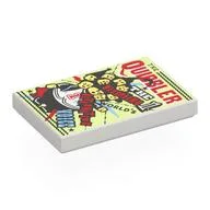 Tile 2 x 3 with Poster, 'THE QUIBBLER, THE 1 WORLD'S VOICE' Print, White