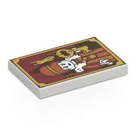 Tile 2 x 3 with Painting Of Mayor, Key, Gold Frame Print, White