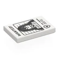 Tile 2 x 3 with Wanted Poster, 'WANTED', '605-20', Woman Print, White