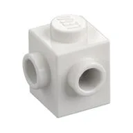 Brick Special 1 x 1 with Studs on 2 Adjacent Sides, White