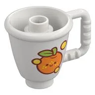 Duplo Cone / Ice Cup with Orange, Yellow Bubbles Print, White