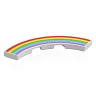 Tile 4 x 4 Curved, Macaroni with Rainbow Print, White