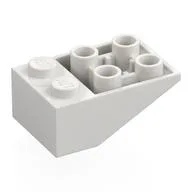 Brick Sloped Inverted 33° 3 x 2, Connections between Studs, Round Bottom Pin, White