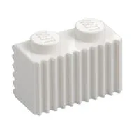 Brick Special 1 x 2 with Grille, White