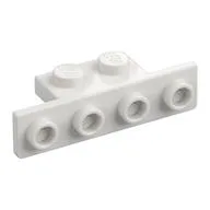 Bracket 1 x 2 - 1 x 4 [Rounded Corners at Bottom, Square Corners at Top], White
