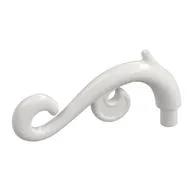 Curled Decorative Ornament / Plant Vine with Bar, White