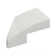 Brick Wedged, Curved 2 x 1 with Stud Notch Right, White