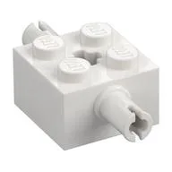 Brick Special 2 x 2 with 2 Pins and Axle Hole, White