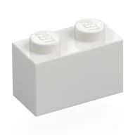 Brick 1 x 2, White
