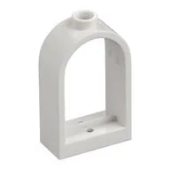 Window 1 x 2 x 2 2/3 with Rounded Top, White