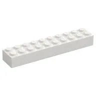 Brick 2 x 10, White