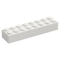 Brick 2 x 8, White