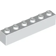Brick 1 x 6, White