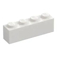 Brick 1 x 4, White