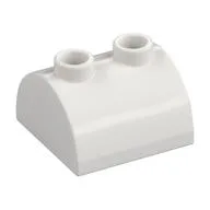Brick Curved 2 x 2, Two Top Studs, White