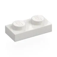 Plate 1 x 2, White