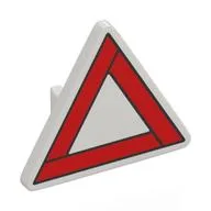 Road Sign Clip-on 2.2 x 2.667 Triangular with Warning Triangle Print, White