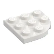Plate Round Corner 3 x 3, White