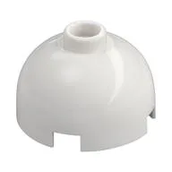 Brick Round 2 x 2 Dome Top, Hollow Stud, White