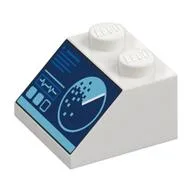 Brick Sloped 45° 2 x 2 with Computer Screen, Radar Print, White