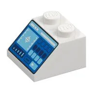 Brick Sloped 45° 2 x 2 with Computer Screen, with Crosshairs Print, White