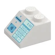 Brick Sloped 45° 2 x 2 with Keypad, Card Slot, '9.99' Print, White