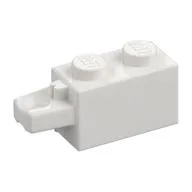 Hinge Brick 1 x 2 Locking with 1 Finger Horizontal End, White