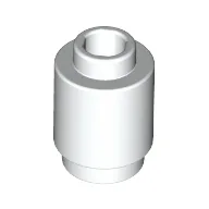 Brick Round 1 x 1 Open Stud, White