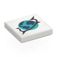 Tile 2 x 2 with Arctic Explorers Symbol Print, White