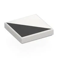 Tile 2 x 2 with Black Triangle Print, White