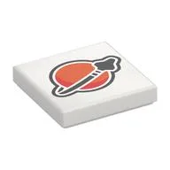 Tile 2 x 2 with Modern Classic Space Logo Print, White