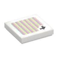 Tile 2 x 2 with Engine and Barcode Print (Sticker), White