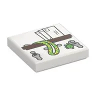 Tile 2 x 2 with Dark Brown Shelf, White Letters, Keys on Hooks, Sunflower Lanyard Print, White