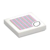 Tile 2 x 2 with Cloud and Barcode Print (Sticker), White